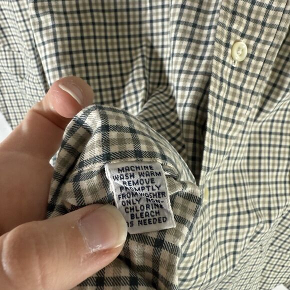 Ralph Lauren Blake Dress Shirt Men's XL Brown Blue Plaid Button Up Long Sleeve - Picture 8 of 11
